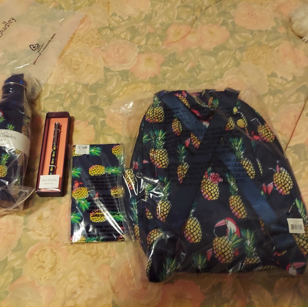 A Vera Bradley Toucan Party Small Backpack Set